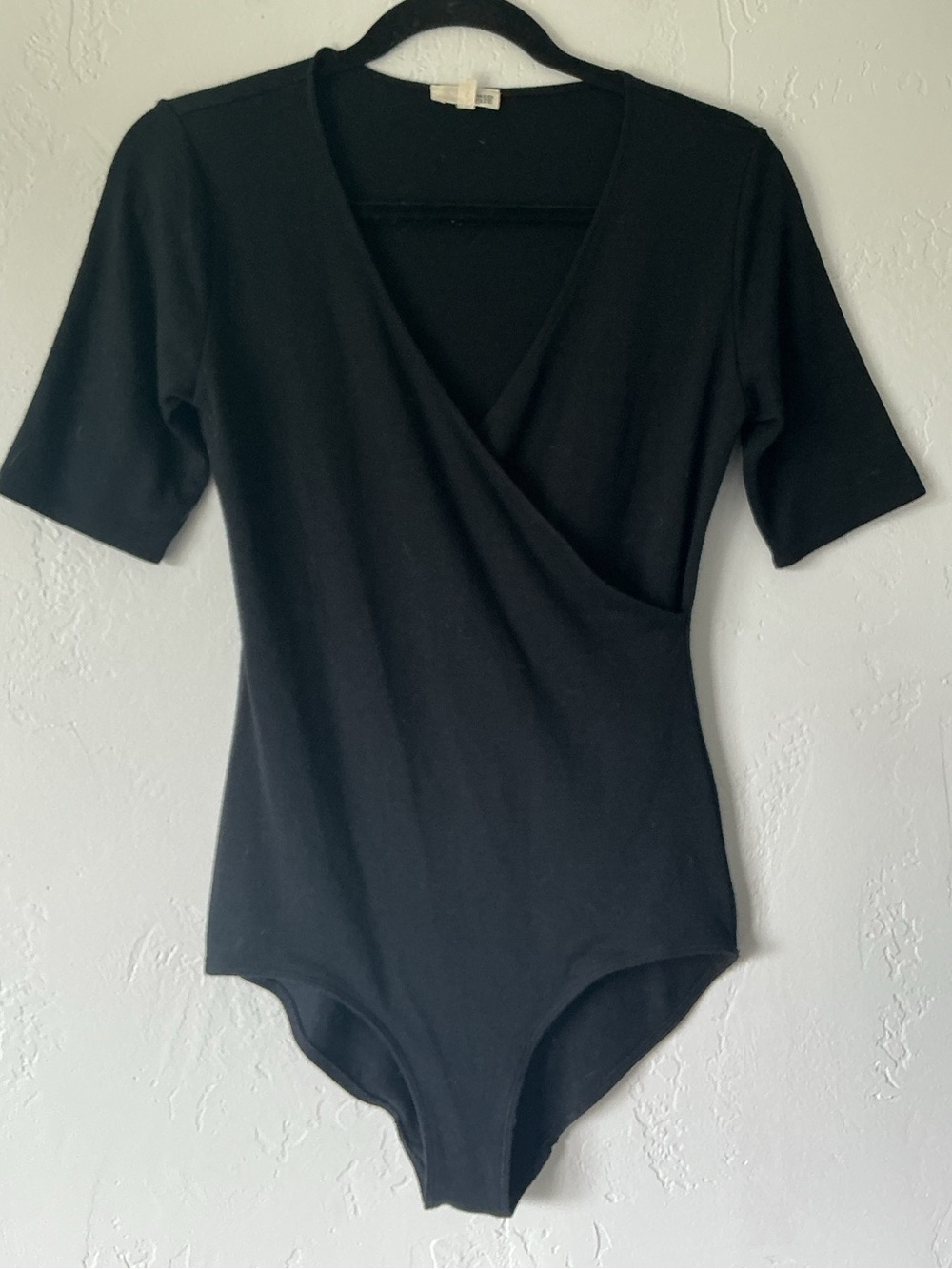 Wilfred Free Black Wrap-Front Knit Bodysuit